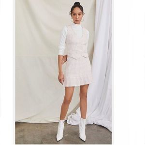 BRAND NEW - Tweed Button-Front Vest in Pink/White from Forever 21